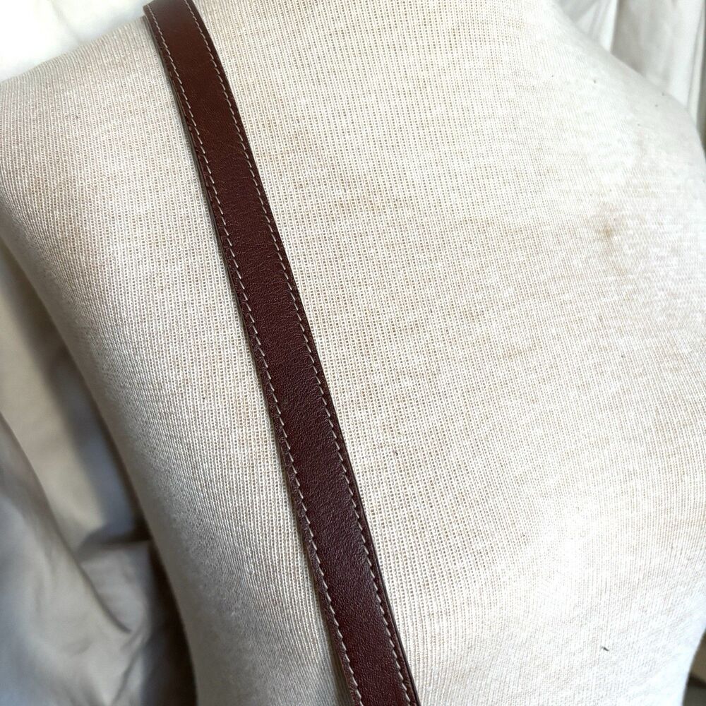 Tignanello Black Pebbled Leather Crossbody Bag Brown Trim Shoulder Purse. - Picture 5 of 11